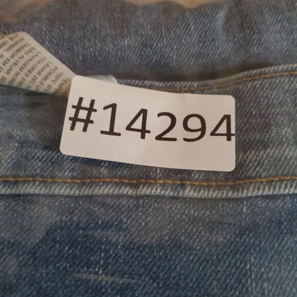 Levis Jeans Womens 28 Blue Wedgie Straight Stretch Button Fly Frayed Hem - Picture 14 of 14